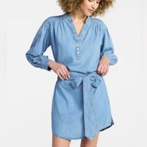 Time & Tru Blue Long-sleeve Minj Shirt  Denim Belted Dress(Size XL 16/18)